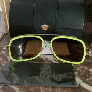 Versace Volt Yellow Sunglasses (VE2173) *NEVER WORN* Versace VE2251 100287 Gold Sunglasses for Man – LookerOnline main image 2